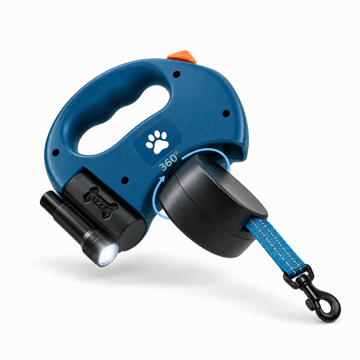 Dual Retractable Dog Leash with Flashlight