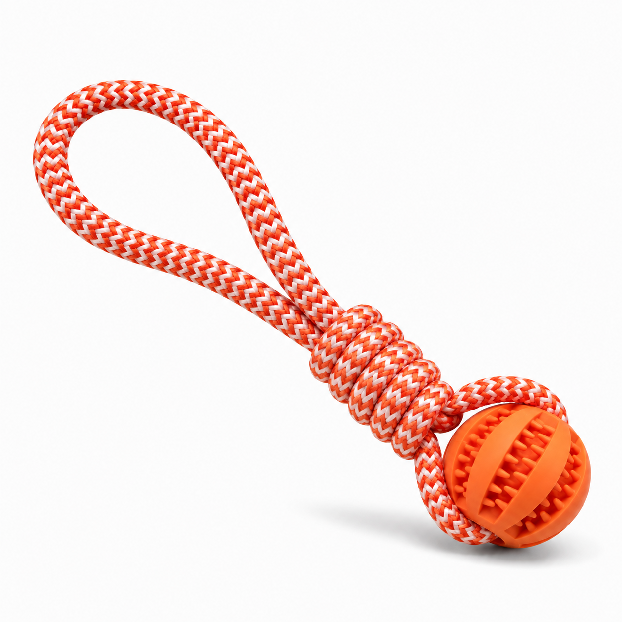 Interactive Rope & Rubber Tug Toy – 13"