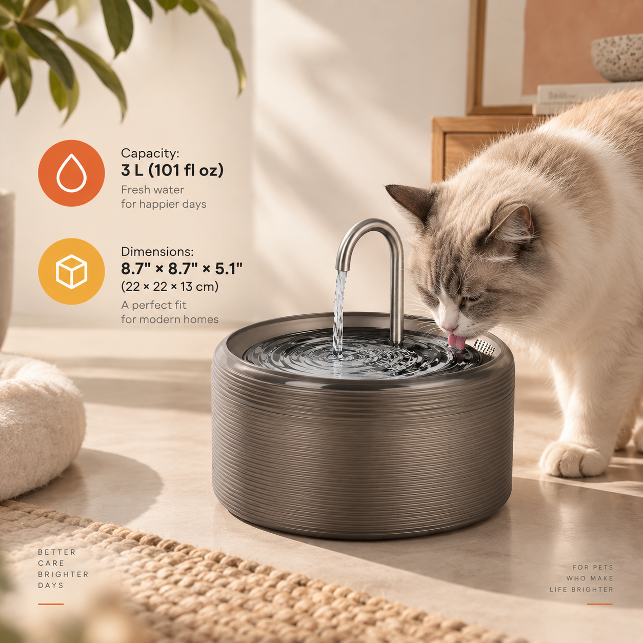 Faucet-Flow Pet Water Fountain – 3L