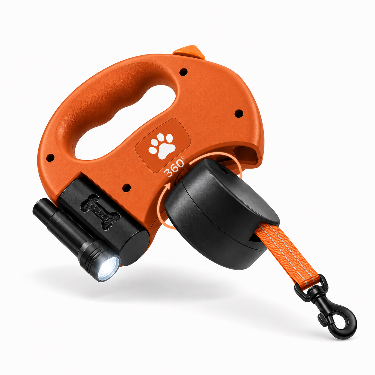 Dual Retractable Dog Leash with Flashlight