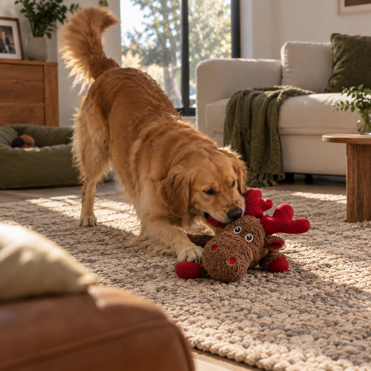 Holiday Squeaky Plush Dog Toy Set