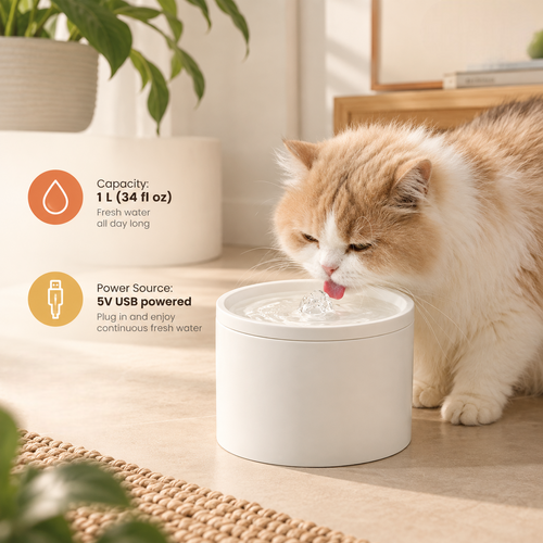 Ceramic Pet Water Fountain – 1L