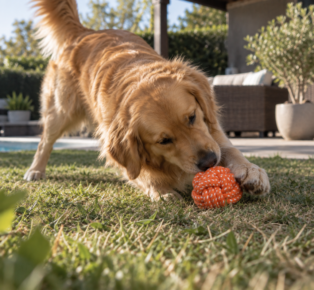 Braided Cotton Rope Ball Dog Toy – 2.4"